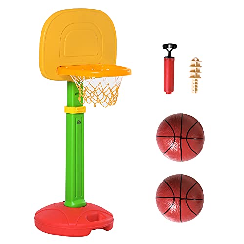 HOMCOM Canasta de baloncesto infantil (+3, ajustable)