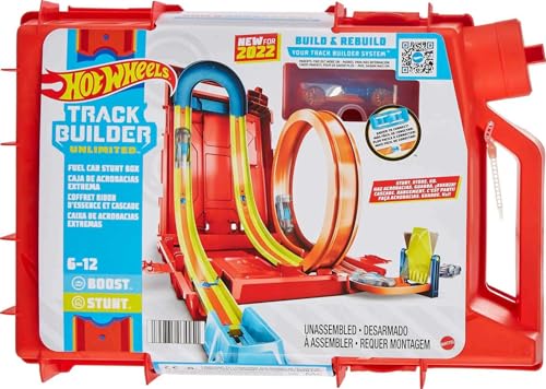 Hot Wheels Track Builder Caja Lata de Gasolina Set de Pistas para Coches de Juguete (Mattel HDX78)