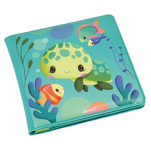 Janod libro de baño mágico de tinta mágica con tortugas de mar para bebés desde 10 meses