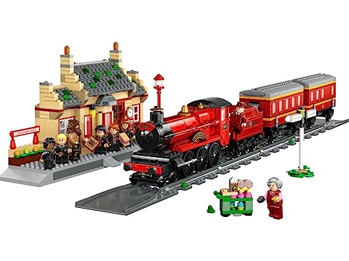 LEGO 76423 Expreso de Hogwarts y estación de Hogsmeade, tren de juguete de la saga
