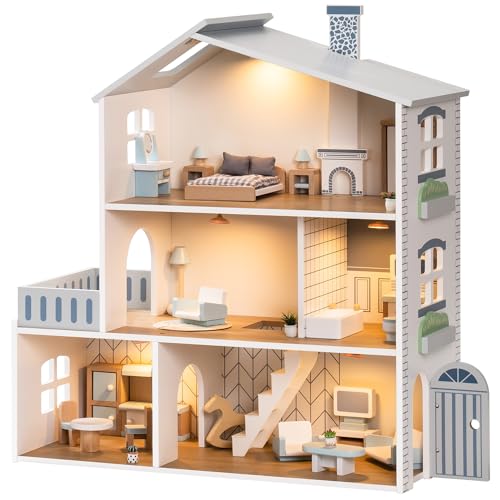 ROBUD Casa de Muñecas de Madera (3 pisos)