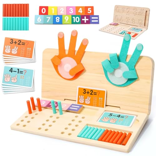 Wdmiya juguete de matemáticas Montessori 3 en 1 para contar, sumar y restar