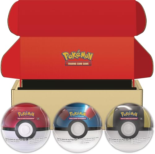 Lote de 3 latas Poké Ball del JCC Pokémon (Poké, Super y Ultra Ball) con 9 sobres
