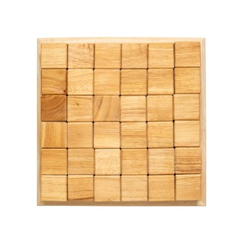 TOYSEE cubos de madera natural sin pintar, bloques de construcción de inspiración Waldorf